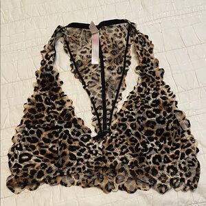 PINK Leopard Print Lace Top